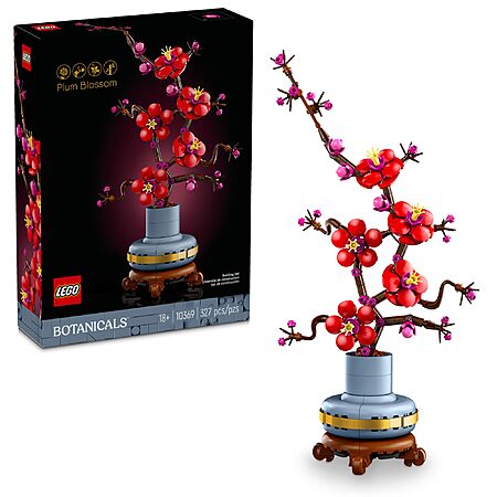 327-Pc LEGO Icons Plum Blossom Flower Décor Building Set $24