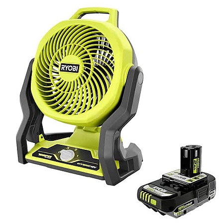 RYOBI ONE+ 18V Cordless Hybrid 7-1/2" Fan with 2.0 Ah Lithium-Ion HIGH PERFORMANCE Battery $59.97 + Free Shipping