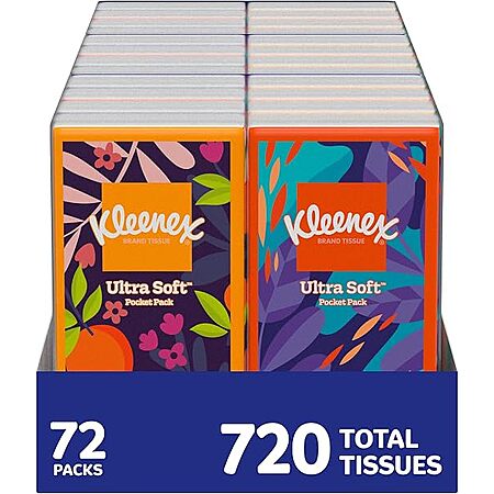 72-Pk 10-Ct Kleenex On-The-Go Ultra Facial Tissues $14.98 w/ S&S + Free Shipping w/ Prime or on $35+
