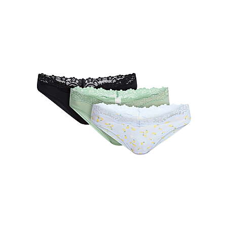 3-Pk No Boundaries Women's Thong Panties (Blue, Green, Black) $4.25