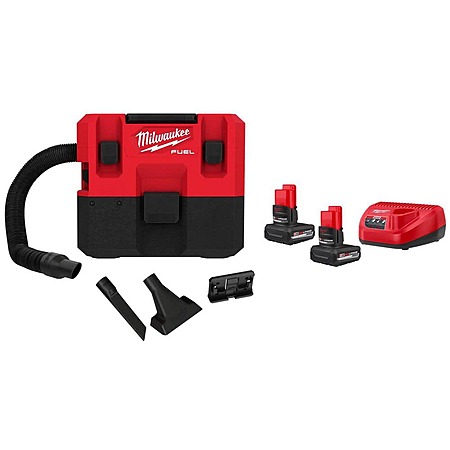 Milwaukee M12 FUEL 1.6-Gal Cordless Wet/Dry Vacuum w/ 2x M12 High Output 5.0Ah Batteries & Charger $199 + Free Shipping