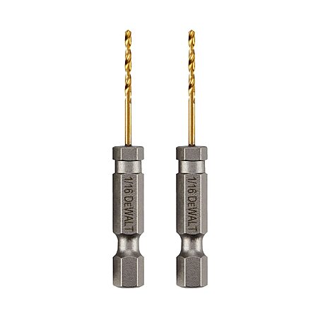 2-Pack DEWALT 1/16" Titanium Nitride Pilot Point Drill Bit (DD5104) $4.99 + Free Shipping w/ Prime or on $35+