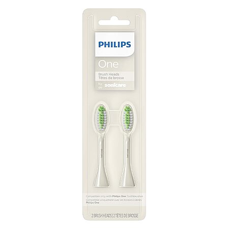 2-Pack Philips Sonicare One Replacement Brush Heads (White) $4.40 w/ S&S + Free Shipping w/ Prime or on $35+