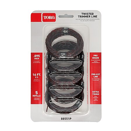 5-Pack Toro Flex-Force 0.095" x 16' Pre-cut Twisted Trimmer Line $9.99 + Free In-Store Pickup at Lowe's