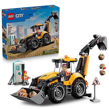 301-Piece LEGO City Yellow Backhoe Loader Building Toy (60480) $23.95 ...