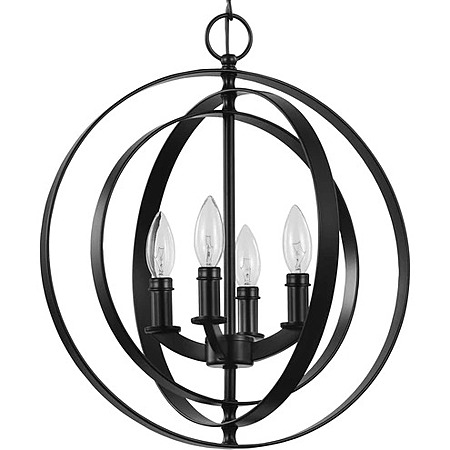 Progress Lighting Equinox 4-Light Antique Bronze Transitional Globe Hanging Pendant Light $45 + Free Shipping