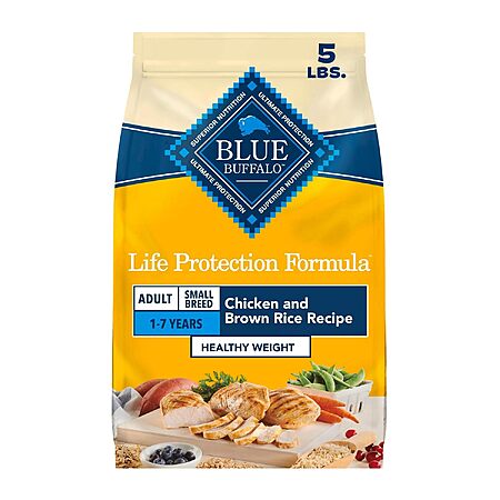 5-Lb Blue Buffalo Life Protection Formula Healthy Weight Small Breed Adult Dry Dog Food (Chicken & Brown Rice) $5.24 w/ S&S + Free Shipping w/ Prime or on $35+