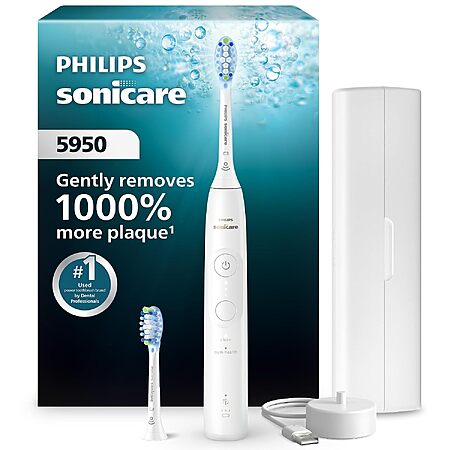 [Prime] Philips Sonicare 5950 Rechargeable Electric Toothbrush w/ 2 Brush Heads & Travel Case (4 Colors) $64.96 + Free Shipping