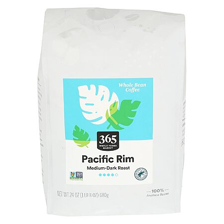 Prime Members: 24oz 365 by Whole Foods Market Pacific Rim Whole Bean Coffee $9.40 w/ S&S