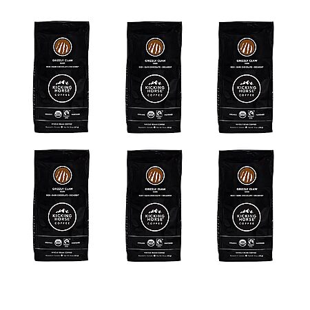 [Prime] 6-Pack 10-Oz Kicking Horse Grizzly Claw Dark Roast Whole Bean Coffee $22 w/ S&S + Free Shipping