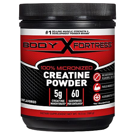 [Prime] 10.5-Oz Body Fortress 100% Micronized Creatine Monohydrate Powder (60 Servings, Unflavored) $5.08 w/ S&S + Free Shipping