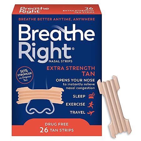 26-Ct Breathe Right Extra Strength Nasal Strips (Tan) - 2026-10-12