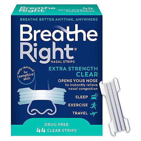 44-Ct Breathe Right Extra Strength Nasal Strips (Clear) $9.50 w/ S&S