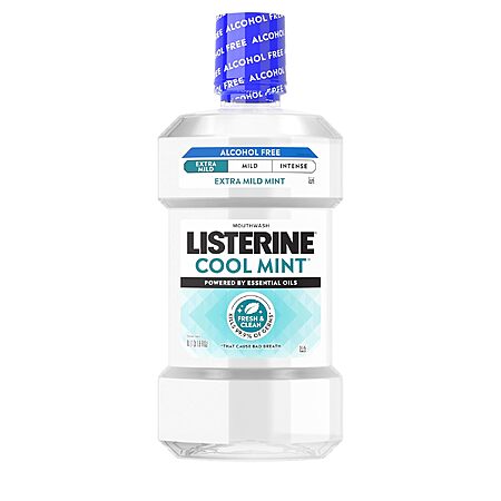 33.8-Oz Listerine Extra Mild Alcohol-Free Mouthwash (Cool Mint) $4.20 w/ S&S + Free Shipping w/ Prime or on $35+