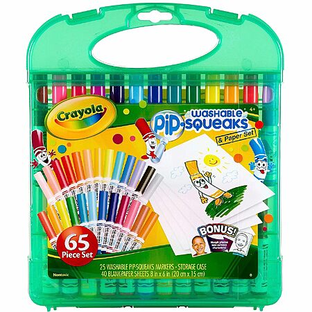 65-Count Crayola Pip-Squeaks Washable Markers & Paper Set