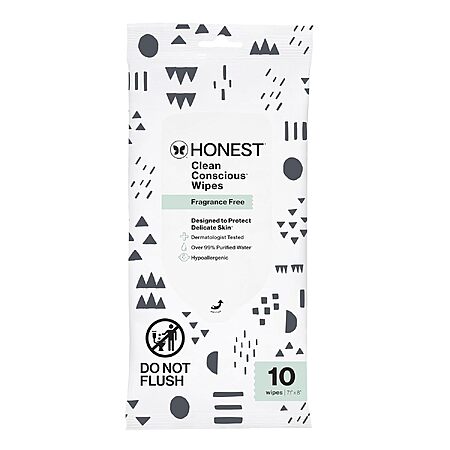 10-Count The Honest Company Multi-Use Baby Wipes (Pattern Play) $0.89 w/ S&S + Free Shipping w/ Prime or on $35+