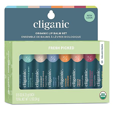 8-Count Cliganic Organic Lip Balm Set (Assorted Flavors) $7.99 w/ S&S + Free Shipping w/ Prime or on $35+