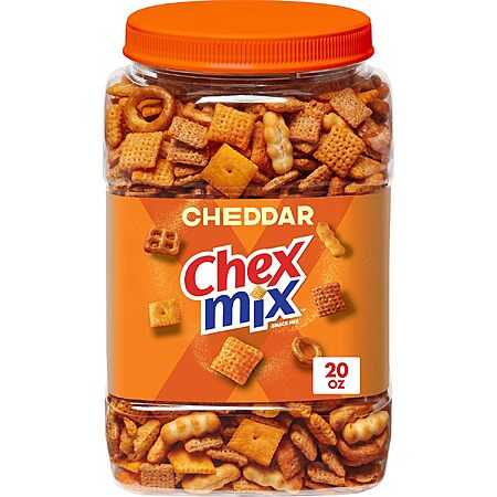 20-oz Chex Mix Resealable Tub (Cheddar) 6 for $28.50 ($4.75 each) w/ S&S + Free Shipping w/ Prime or $35+