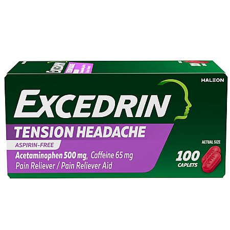 100-Count Excedrin Tension Headache Relief Caplets $7.67 w/ S&S