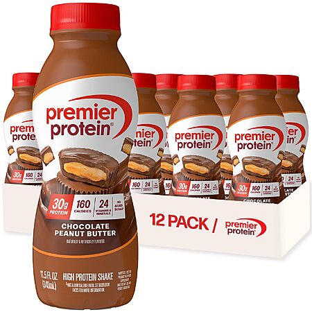 12-Pack Premier Protein 30g Chocolate Peanut Butter Protein Shakes $19.75 w/ S&S