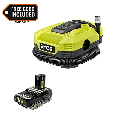 RYOBI ONE+ 18V Cordless 160 PSI Dual Function Inflator / Deflator + 2.0 Ah Battery $69.95 + Free S&H