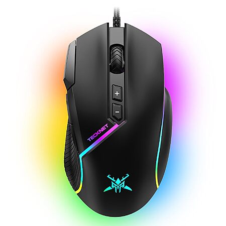 TECKNET Wired Gaming Mouse w/ 12800 DPI, 8 Programmable Buttons & 13 ...