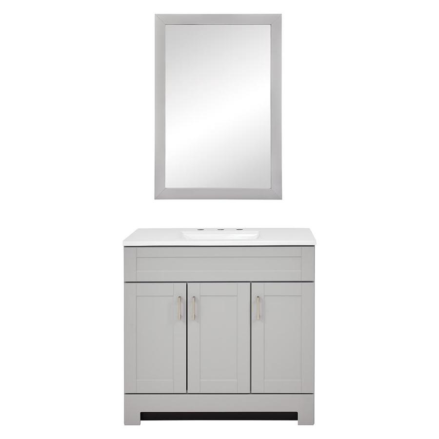 Lowe's: Style Selections Euro 24.5-in Gray Sink Bathroom Vanity w/ White Cultured Marble Top $99