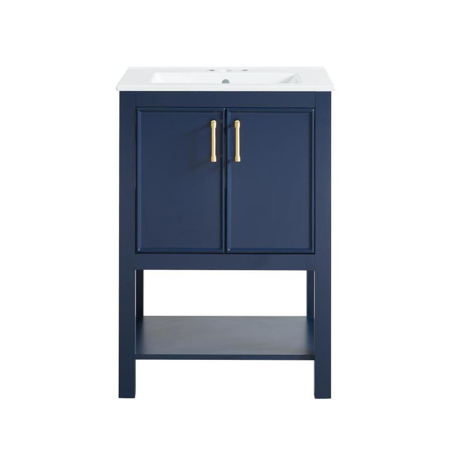 24-in  allen + roth Presnell Navy Blue Single Sink Bathroom Vanity with White Porcelain Top $215 + Free Store Pickup at Lowe's (YMMV)