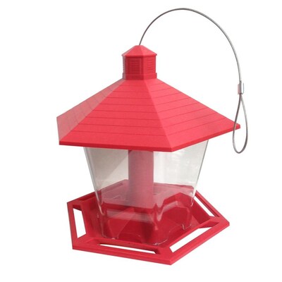 Garden Treasures Hopper Bird Feeder (Red/Clear) $5 + Free Store Pickup at Lowe's YMMV