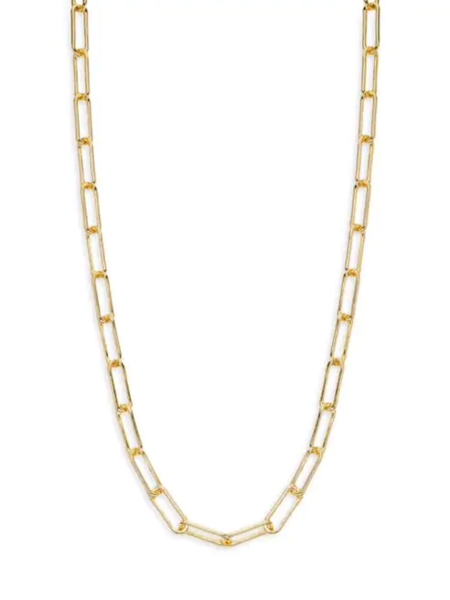 20" Saks Fifth Avenue Gold Vermeil Paperclip Chain Necklace $40 + FS w/ SR