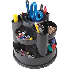 Staples 10-Compartment Rotating Desk Organizer (Black) $3.25 w/ Free Store Pickup YMMV