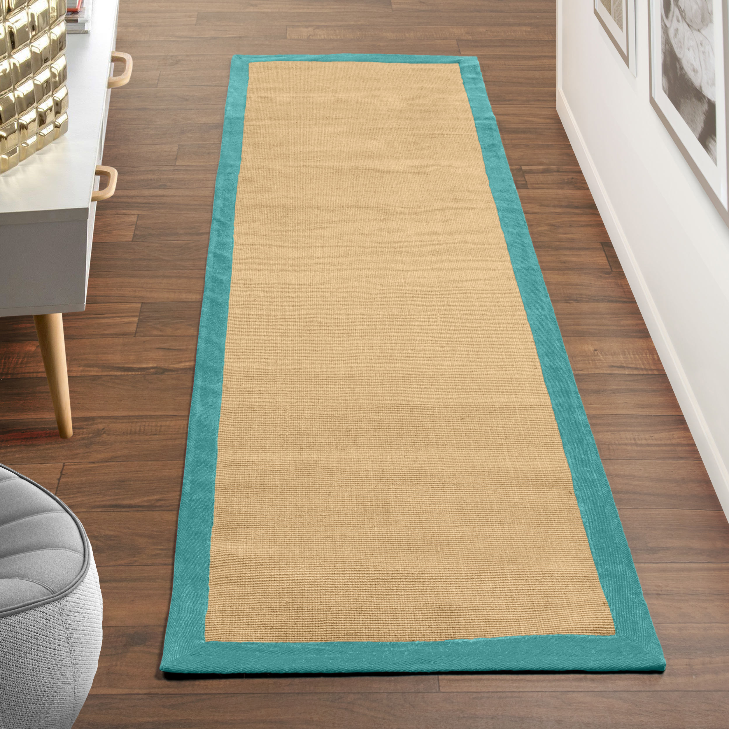 2'6" x 8' Impressions Eilonwy Jute Hand-Woven Indoor Area Rug (Turquoise) $25.70 & More at Walmart