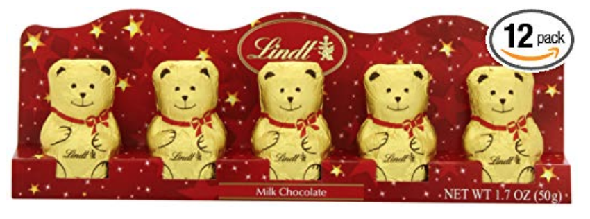 Lindt Holiday Milk Chocolate Mini Gold Bear, Great for Holiday Gifting, 1.7 Ounce (Pack of 12) $9.3
