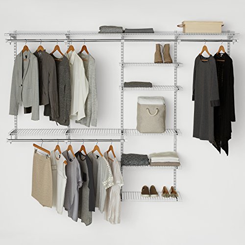 Rubbermaid Configurations Custom Closet Deluxe Kit, White, 4 - 8 Foot, FG3H8900WHT $98.99