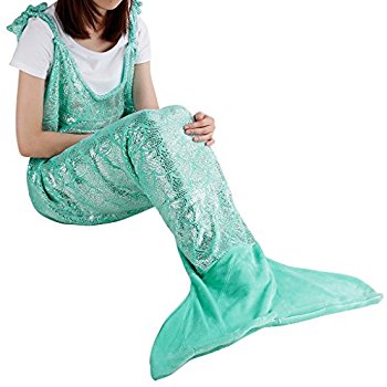 Glittering Mermaid Tail Flannel Blanket for Just $14.94 (Multiple Colors) @ Amazon.com