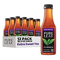 Pure Leaf Iced Tea, Extra Sweet, Real Brewed Tea, 18.5 Fl Oz Bottles (Pack Of 12)-$11.77 w/S&S