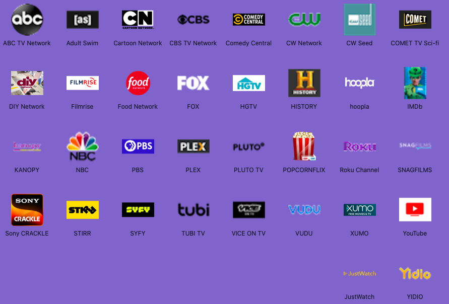 Free TV and Movie Services List