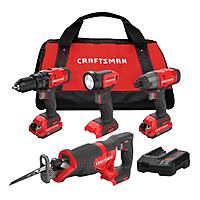 Lowe's MyRewards members, CRAFTSMAN V20 20-volt Max 4-Tool Power Tool Combo Kit with Soft Case (2-Batteries and Charger Included), $139