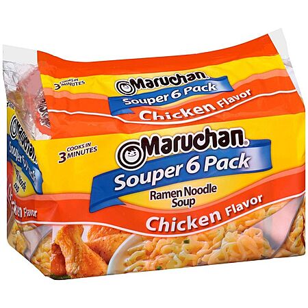 Maruchan Souper 6-Pack Chicken Ramen Noodle Soup - 18oz/6ct, Chicken or Beef flavor, $.99, free pickup, Target $0.99