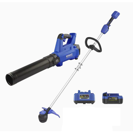 Lowe's MyRewards members, Kobalt 24V Cordless Battery String Trimmer and Leaf Blower (4AH battery and charger included), $129, Lowe's