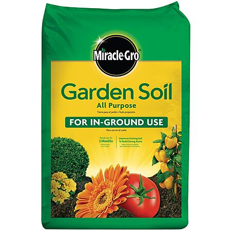 Miracle-Gro In-Ground Use 0.75 Cubic feet All-purpose Garden soil, $2, Lowe's