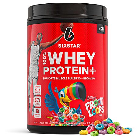 1.8lbs Six Star Whey Protein Powder Plus, Froot Loops, Chocolate, Frosted Flakes, or Vanilla cream flavor, $11.08 W/ coupon & S&S, Amazon