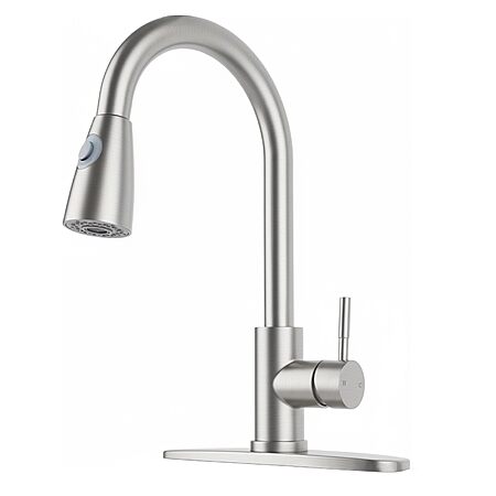 Friho Kitchen Faucet with Pull Down Sprayer Brushed Nickel, High Arc ...
