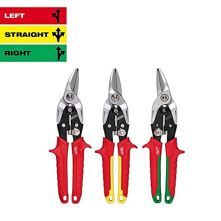 Milwaukee Left, Right, and Straight Aviation Snips Set (3-Pack), $28, FS, Home Depot