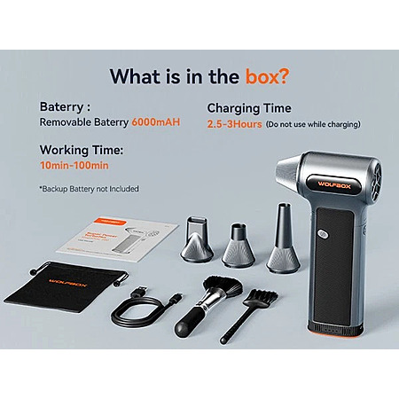 WOLFBOX MF200 Electric Air Duster Super Power Turbo Fan for Keyboard, $71.99, FS, ebay