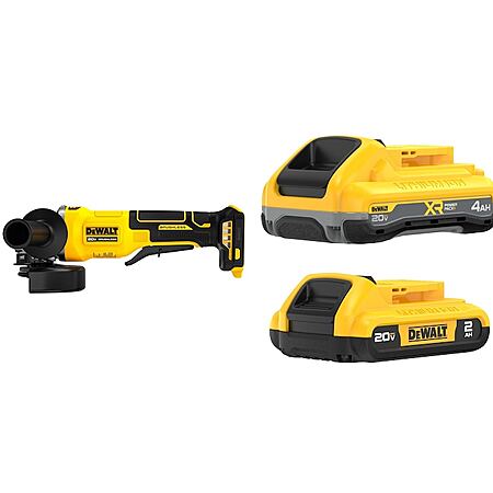 DEWALT 20V MAX brushless 4.5-in Paddle Switch Angle Grinder w/2-Pack Batteries (2Ah & 4Ah), $179, Lowe's (1 replies)