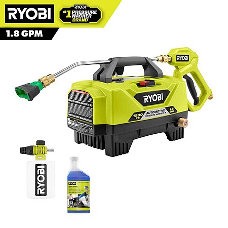 RYOBI 1.8 GPM Automotive High Flow Pressure Washer Kit w/ Foam Blaster