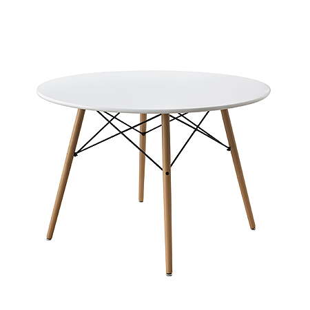 Mainstays 42 Inch Round Modern Wood Dining Table, Mid-Century Style, Beech and White, $77.58, FS, Walmart