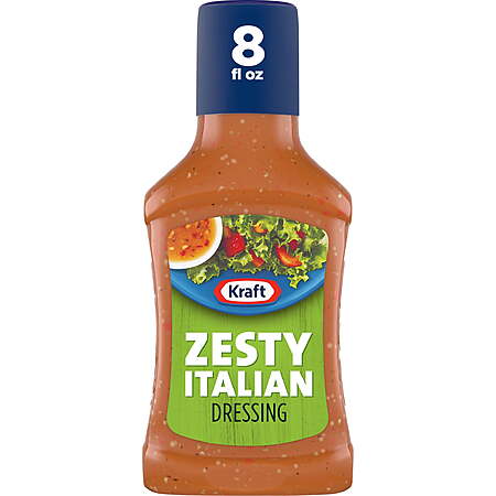 Kraft Zesty Italian Dressing, 8 fl oz Bottle, $1, Walmart