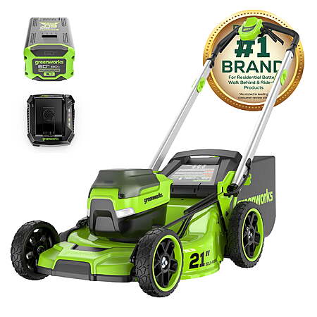 YMMV Greenworks 60V 21" Self Propelled Lawn Mower with (1) 8.0 Ah Battery & Rapid Charger, $398, pickup, Walmart